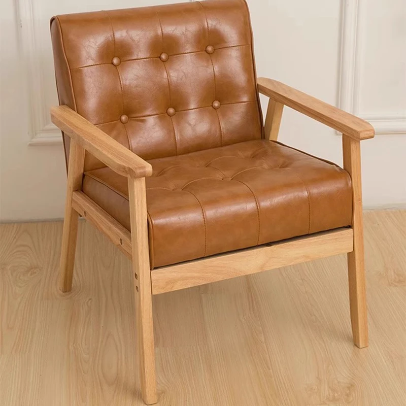 

Sleeping Accent Living Room Chair Lounge Wood Comfy Retro Dining Chairs Reading Designer Cadeiras Para Sala De Estar Furnitures