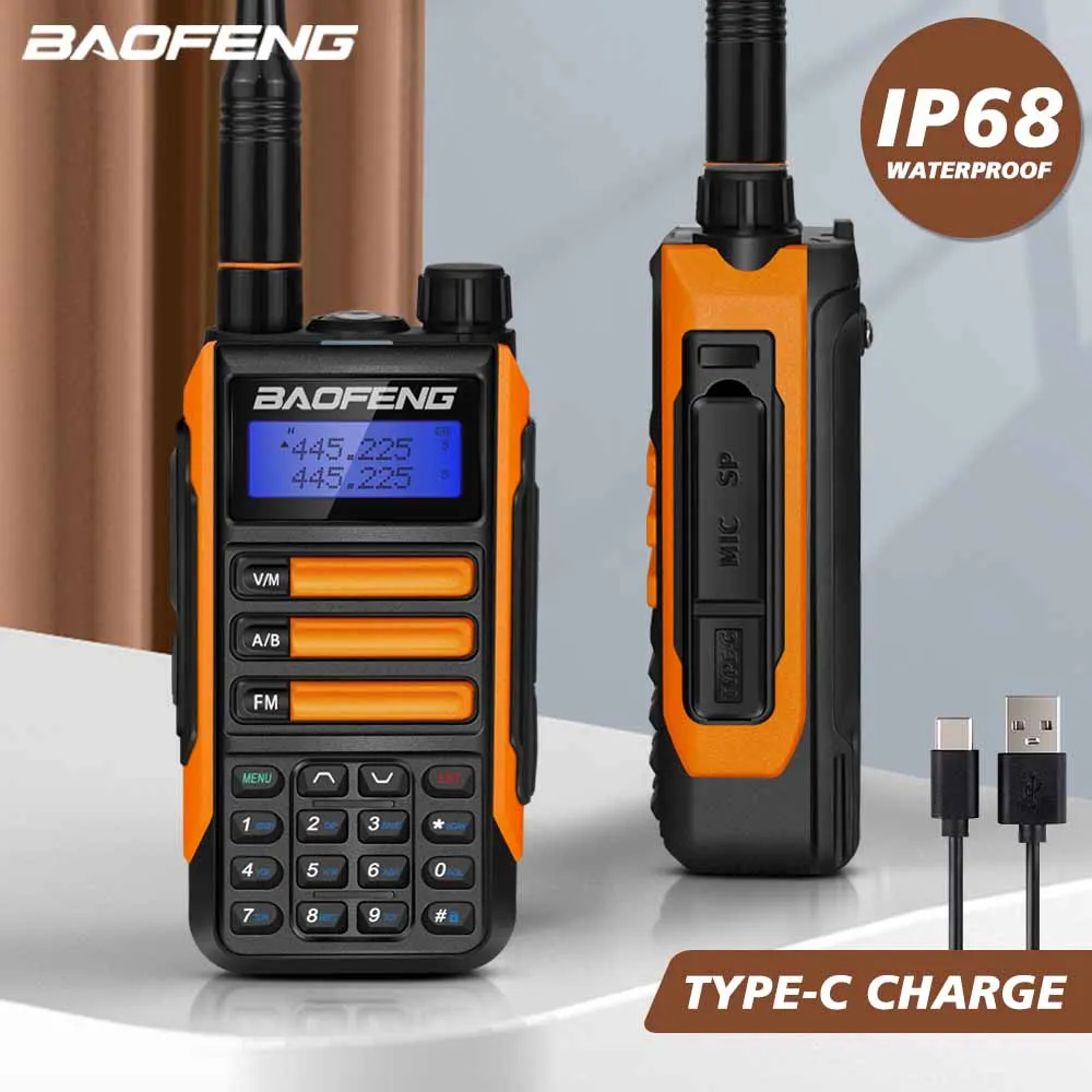 2Pcs Original BaoFeng UV-16 Plus IP68 10W Walkie Talkie Support Type-C Charger Long Haul problem Radio Upgrade UV5R UV10R