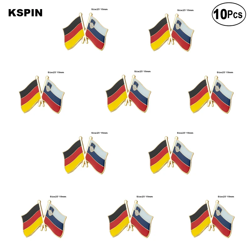 

Germany & Slovenia Flag Lapel Pin Flag badge Brooch Pins Badges 10Pcs a Lot