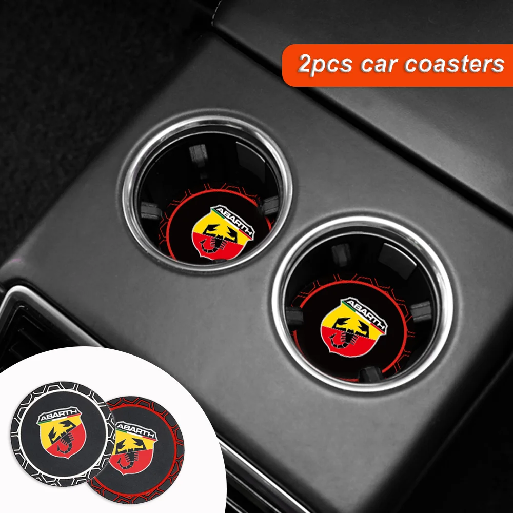 

For Fiat ABARTH Car Coaster Silica Gel Wear-Resistant Anti-slip Waterproof Scratch-resistant High-quality Auto Accessories