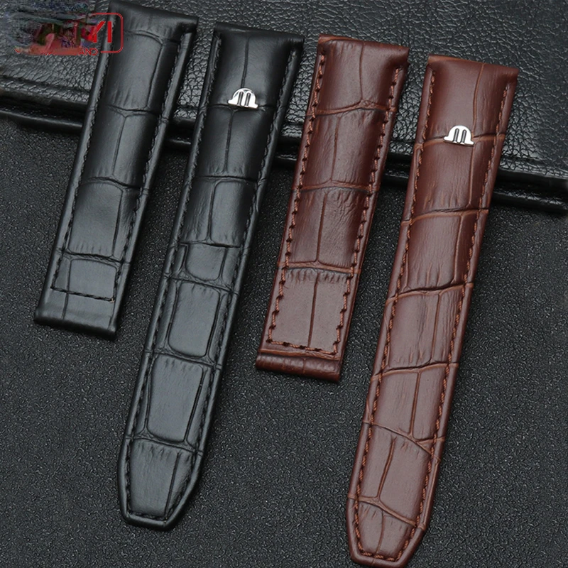 leather watch strap 20mm 22mm for MAURICE LACROIX watchband folding buckle leisure business cow leather bracelet