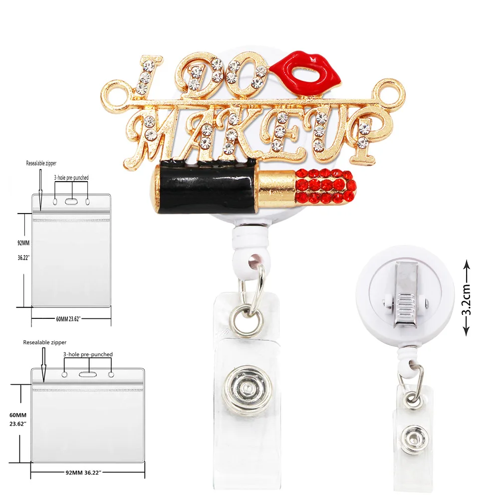 

Yoyo Retractable Identification Card Badge Holder with Drawstring for Women Transparent Name Tag Employee Id Case