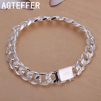 high quality fashion hot sale 925 sterling silver bracelets charm 10mm chain men women wedding gift free shipping factory price