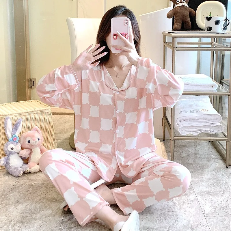 Pajamas Girls Pyjamas Women's Home Clothes For Women Sets Womens Outfits Homewear Trouser Suits Nightgown Costume Dresses Cotton
