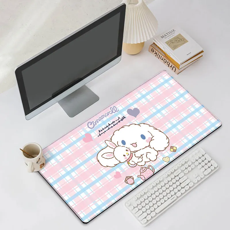 

Коврик для мыши Sanrio Cinnamoroll 30*80 см, нескользящий Настольный коврик для учебы и работы, большой милый домашний декор для мальчиков и девочек, подарок