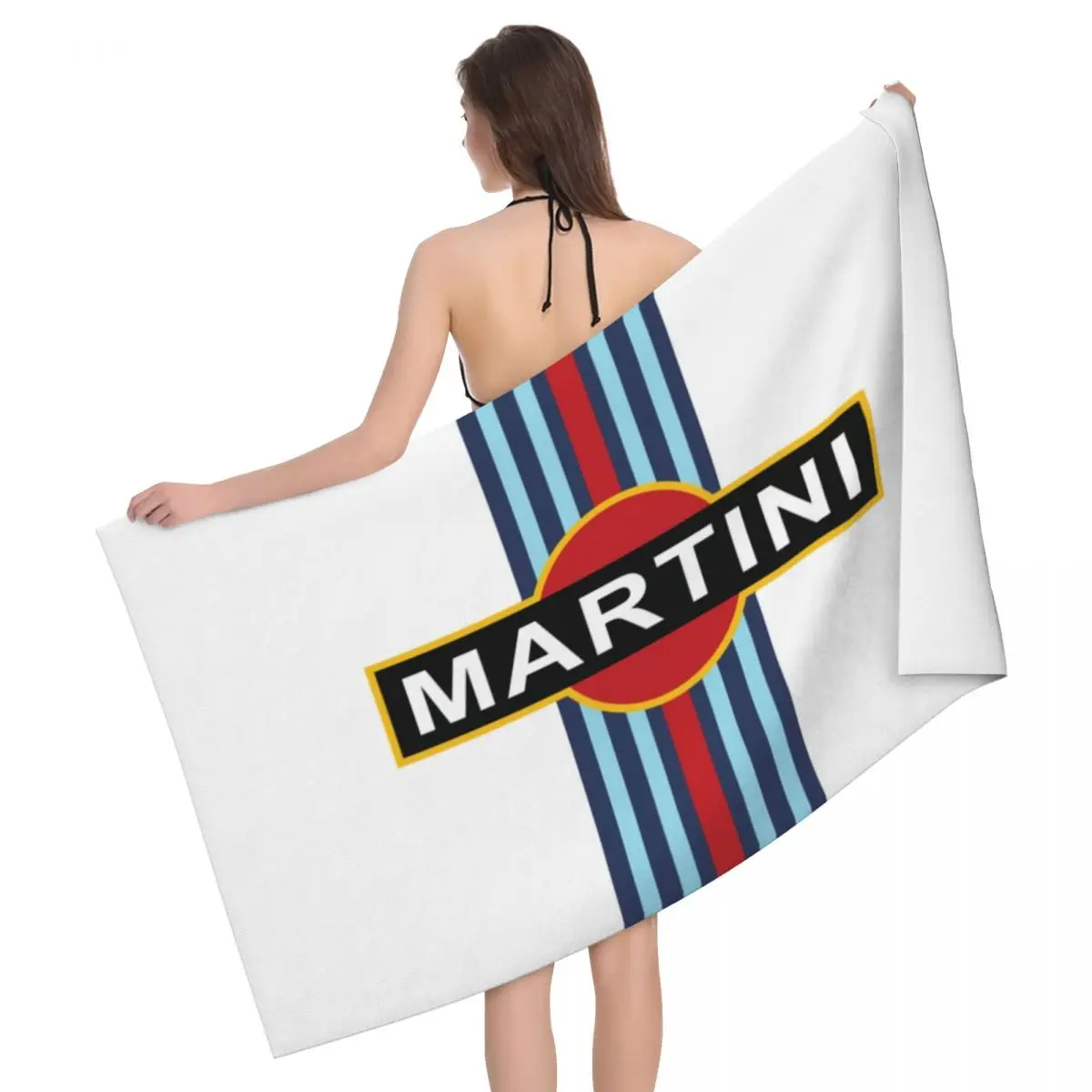 

Martini Racing пляжное полотенце в полоску быстросохнущие итальянские моторные гоночные Супермягкие полотенца для ванной комнаты из микрофибры
