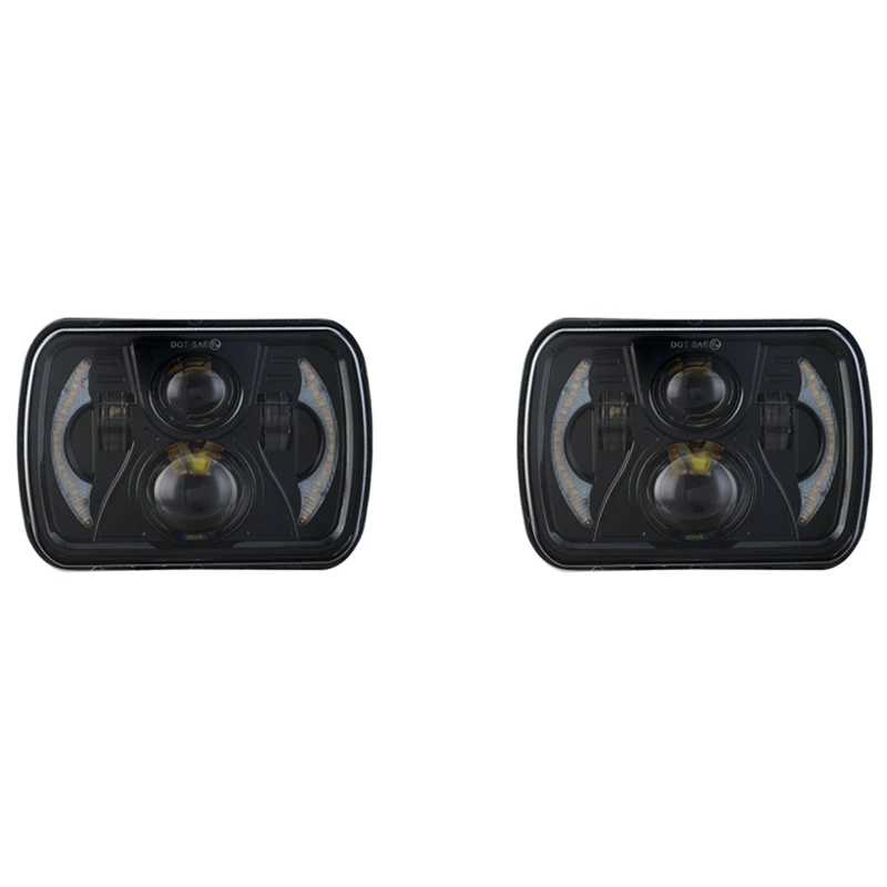 

2 шт., H6054, 7x6 дюймов, 5x7 дюймов, светодиодный проектор, фара, квадратный морской Светодиодный луч для Plym Dodge GMC Jeep Cherokee Wrangler XJ YJ