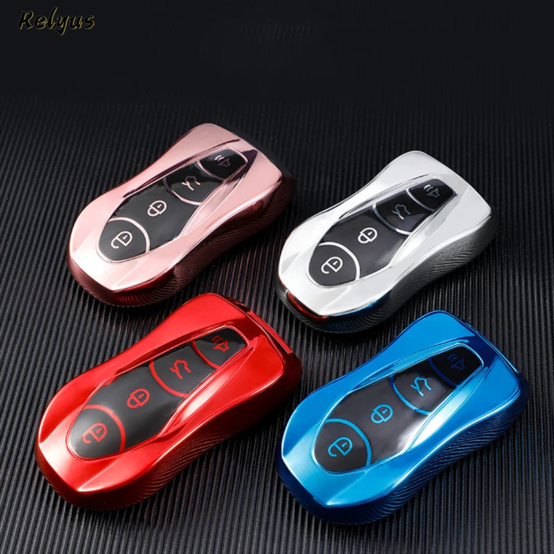 

TPU Car Remote Key Case Cover Fob for Geely New Emgrand GS X6 SUV EC7 Smart 4 Buttons Protector Shell Keyless Auto Accessories