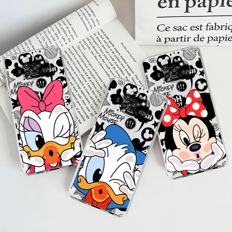 

Donald Duck and Daisy Disney Phone Case For Xiaomi Mi Poco X4 X3 NFC F4 F3 GT M4 M3 X2 F2 F1 Pro C3 5G Transparent Cover