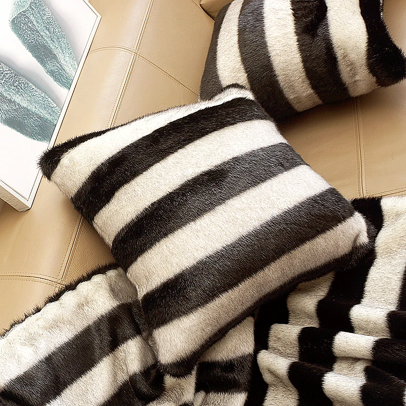 

Soft Fur Plush Cushion Covers Home Decor Pillow Covers For Living Room Bedroom Sofa Decor Shaggy Fluffy Pillowcase Panda Color