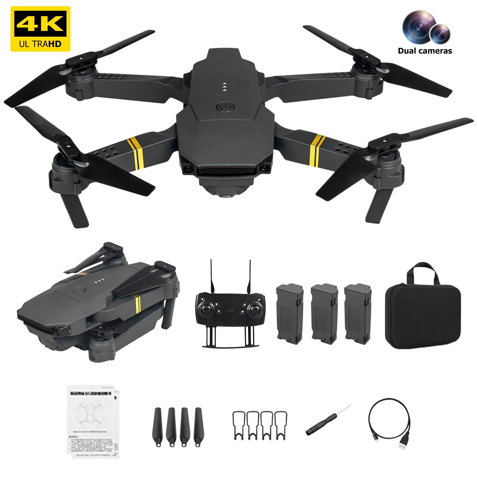 

4K Eachine E58 Drone WIFI FPV With Wide Angle Camera Hold Mode Foldable Arm RC Quadcopter X Pro RTF Drone Gifts Dropshipping
