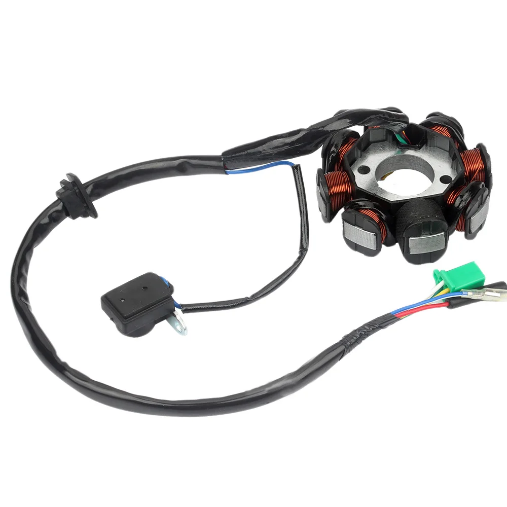 

1 шт. 8 катушечный статор постоянного тока, магнитный генератор, статор для 4-тактного скутера и мопеда GY6 50cc-150cc