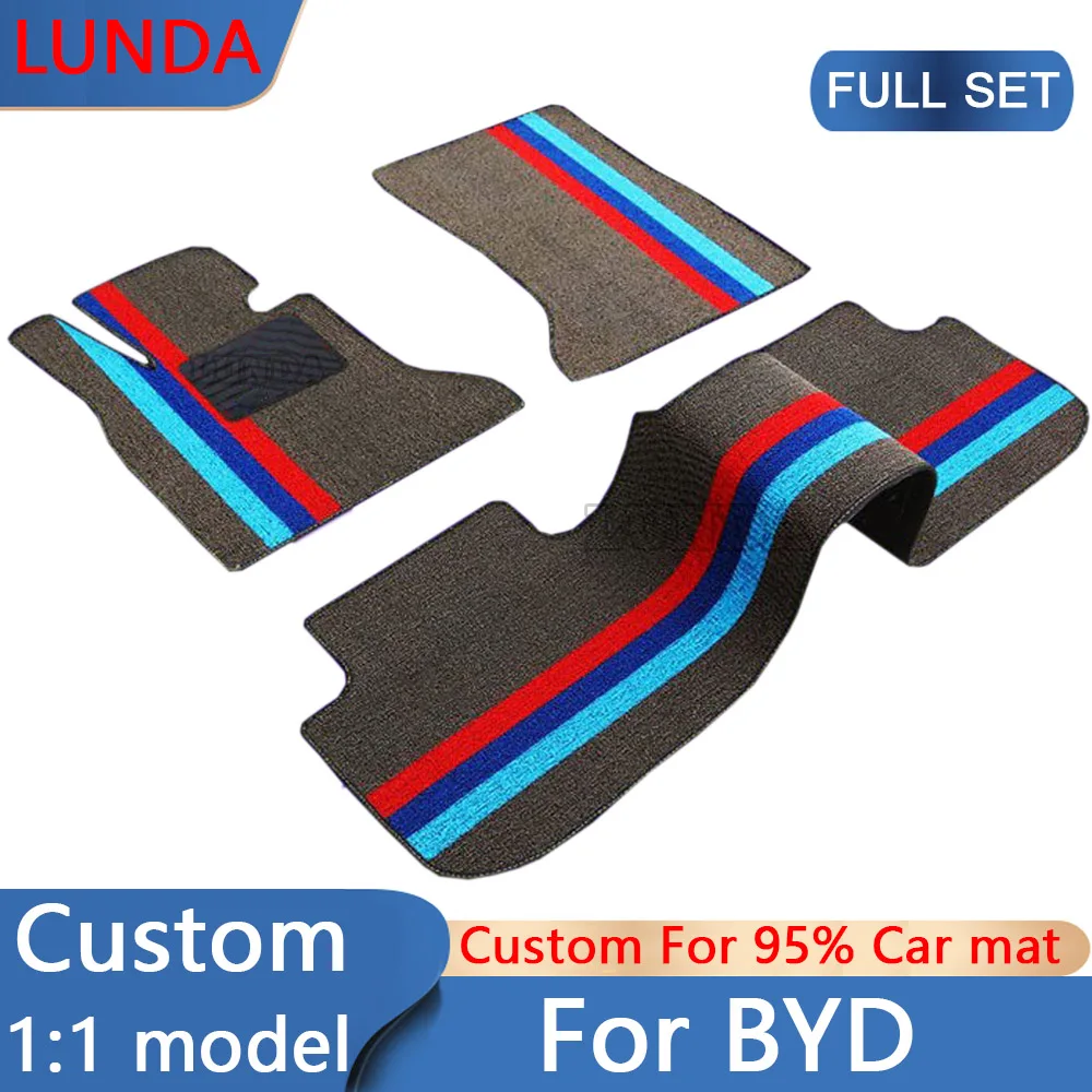 

LUNDA Custom Car Floor Mats For BYD ATTO 3 All Model E3 E5 E6 F0 F3 F6 G3 G5 G6 L3 M6 S6 S7 Yuan Qin Han Song Tang Auto Carpet