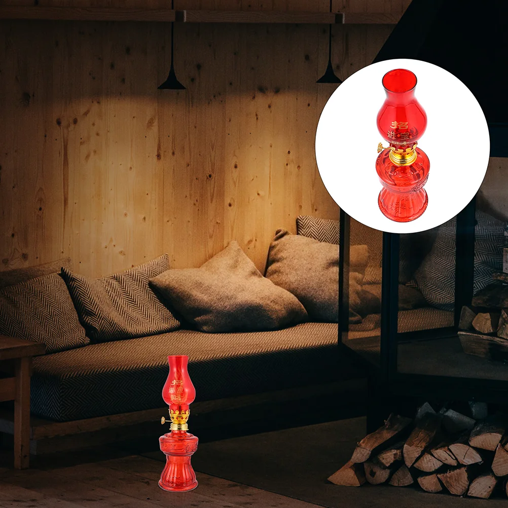 

2pcs Chinese-style Lamp Decors Glass Oil Lamps Kerosene Lamp Adorns Unique Party Oil Light Decors