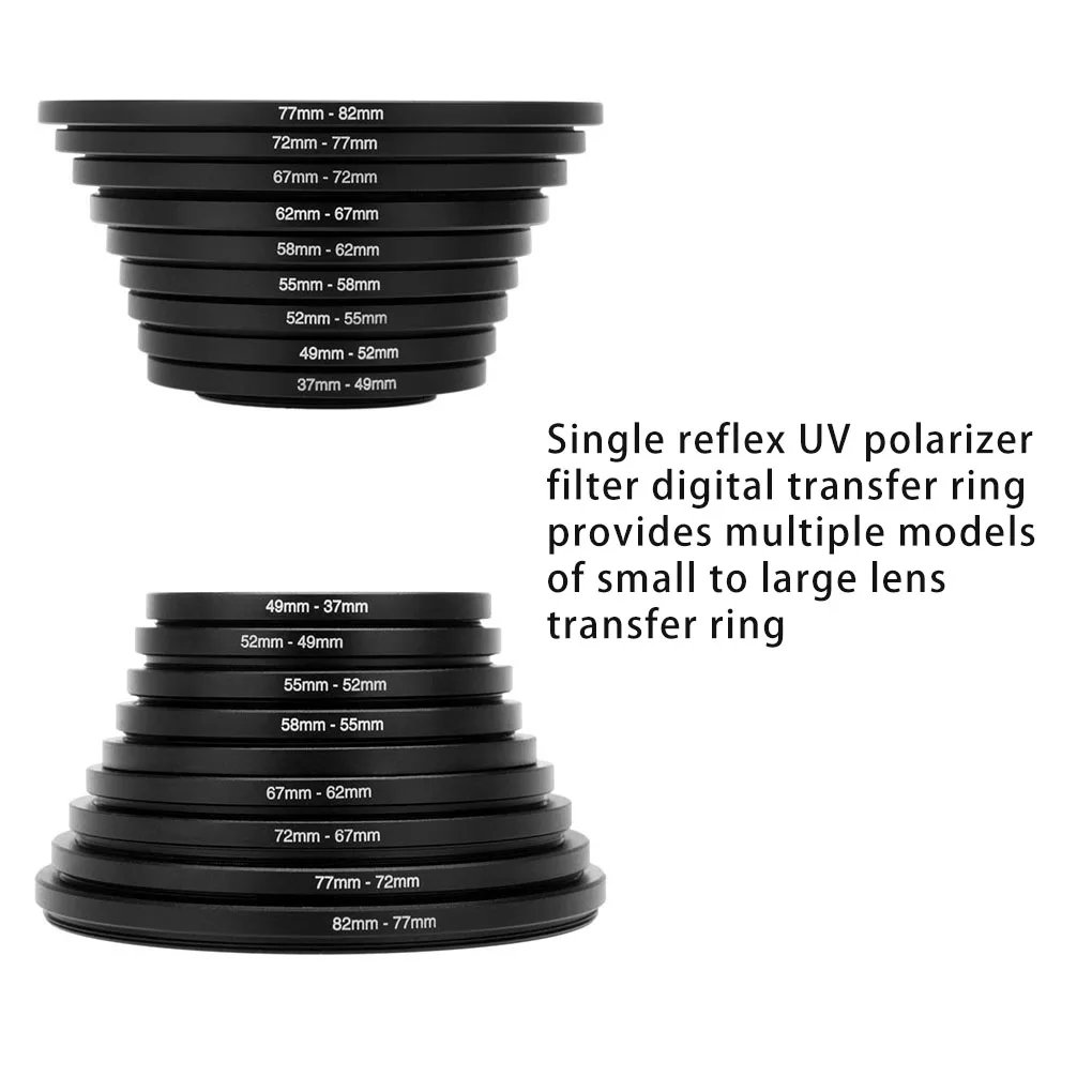

Camera Lens Filter Adapter Ring Aluminum Alloy Professional Outdoor Step up Photography cameras Replacement Part Inverted