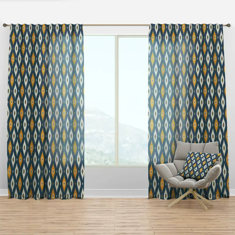 

'Abstract Retro Pattern II' Mid-Century Modern Curtain Panel