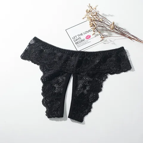 XL-4XL Sexy Lace Open Crotch Panties G String Thong Women Plus Size Underwear Female Transparent Sexy Lingerie String Femme Sexy