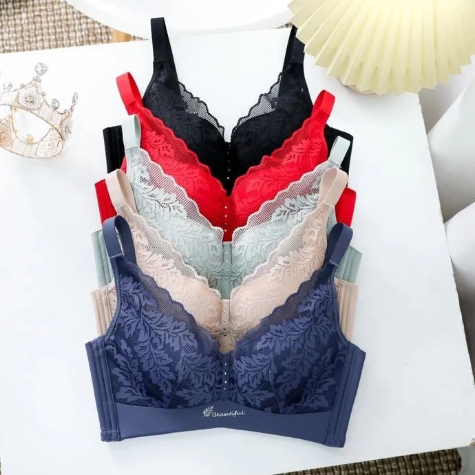 

Maple Leaf hair generation underwear women's small chest thickened upper support sexy bra adjustable leisure no steel