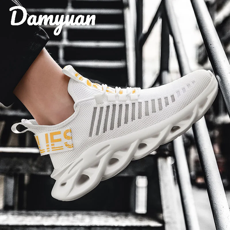 Damyuan 2020 Fall Winter New Fashion Flying Weaving Comfortable Breathable Male Sneakers Anti-skid shock-absorbing running shoes