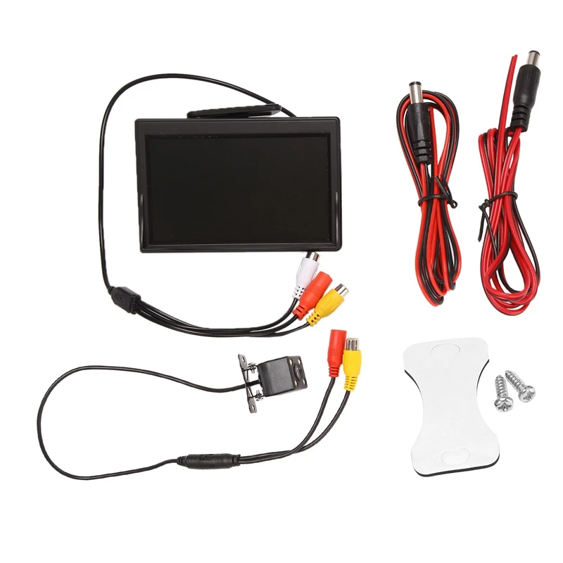 

5.0 Inch Car Monitor LCD 800X480 Digital Screen 2Way Video Input For Rear Reverse Camera DC12V Universal For VEZEL 2022