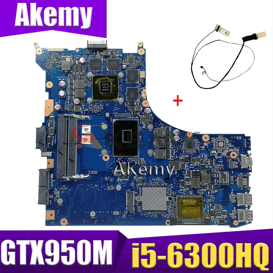 

Материнская плата для ноутбука Akemy GL552VX REV2.1, для ASUS GL552VW GL552VX ZX50V, протестированная оригинальная материнская плата I5-6300HQ GTX950M, Бесплатный кабел...