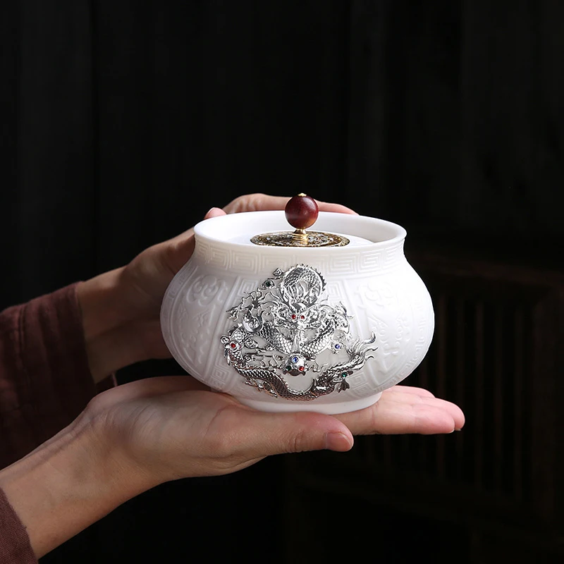 

Urn for human remains, animal cremation, cat urn, dog urn, animal urn, funerary articles, silver inlaid suede jade China
