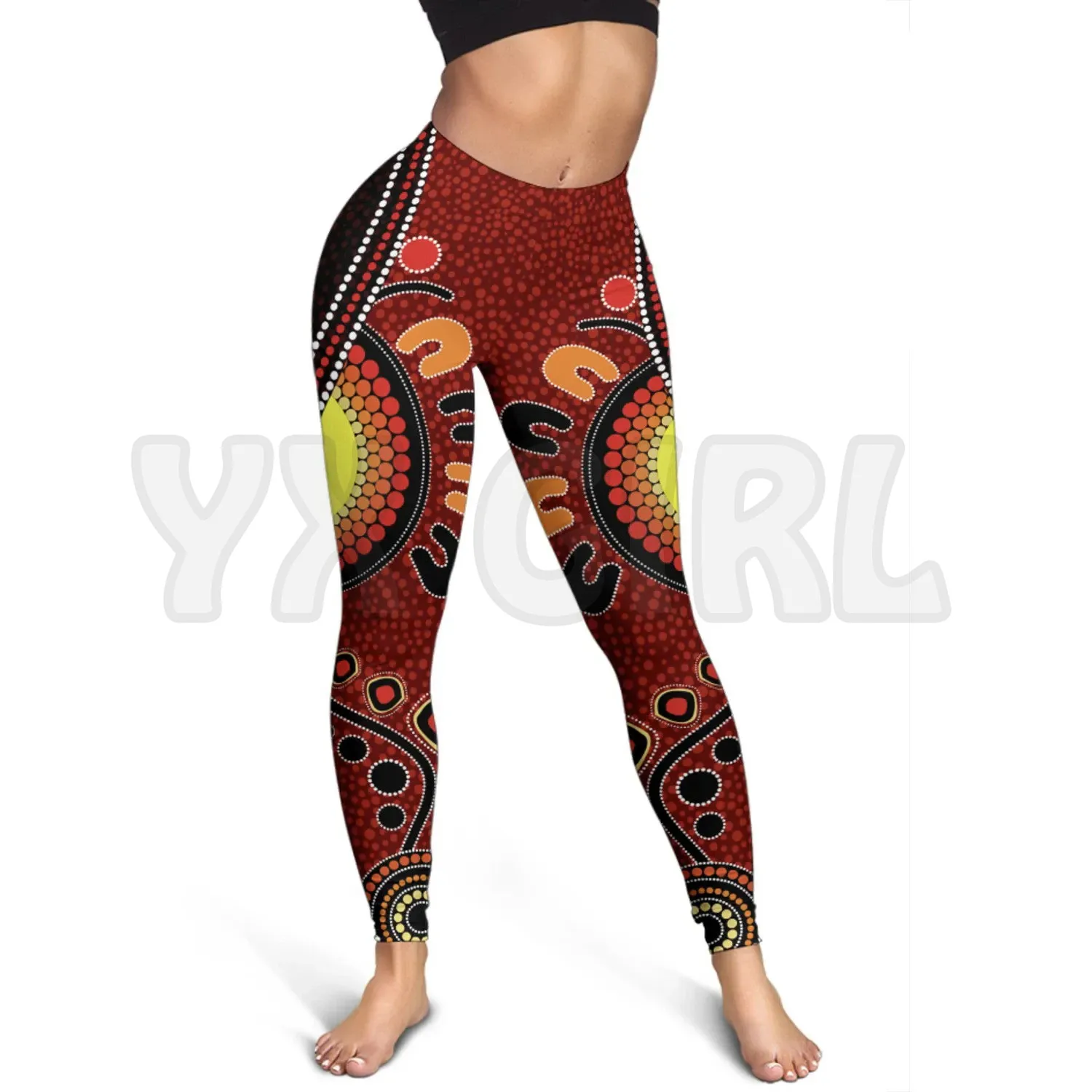 YX GIRL Women's For Girl Flag Dot Painting Art 3D Printed Leggings Sexy Elastic Female Skinny Leggings Gothic Yoga Leggings