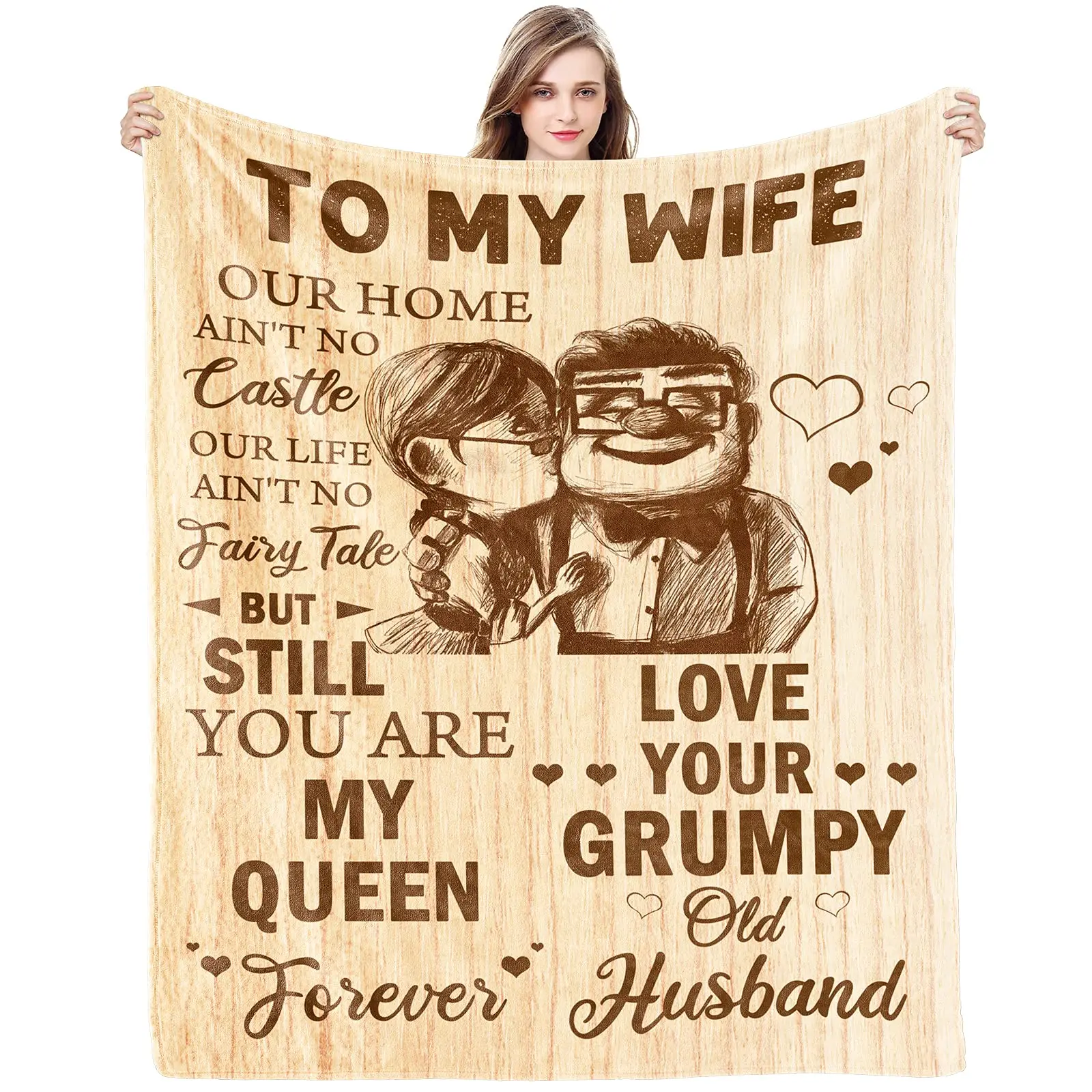 

Anniversary Romantic Gift for Her To My Wife Gift From Husband Christmas Valentines Birthday Gift Blanket Gifts for Wife Wedding