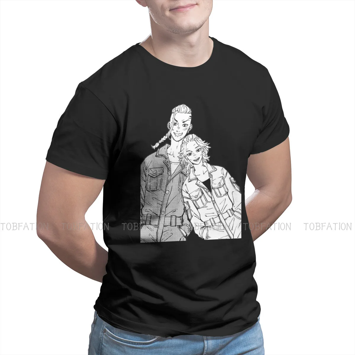 

Футболка мужская летняя с принтом Токийский Мстители такичи и манджиро