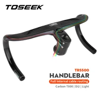 TOSEEK TR5500 Full Internal Cable Routing Road Bicycle Handlebar T800 Carbon Integrated Handlebar Di2 With Bike Computer Holder