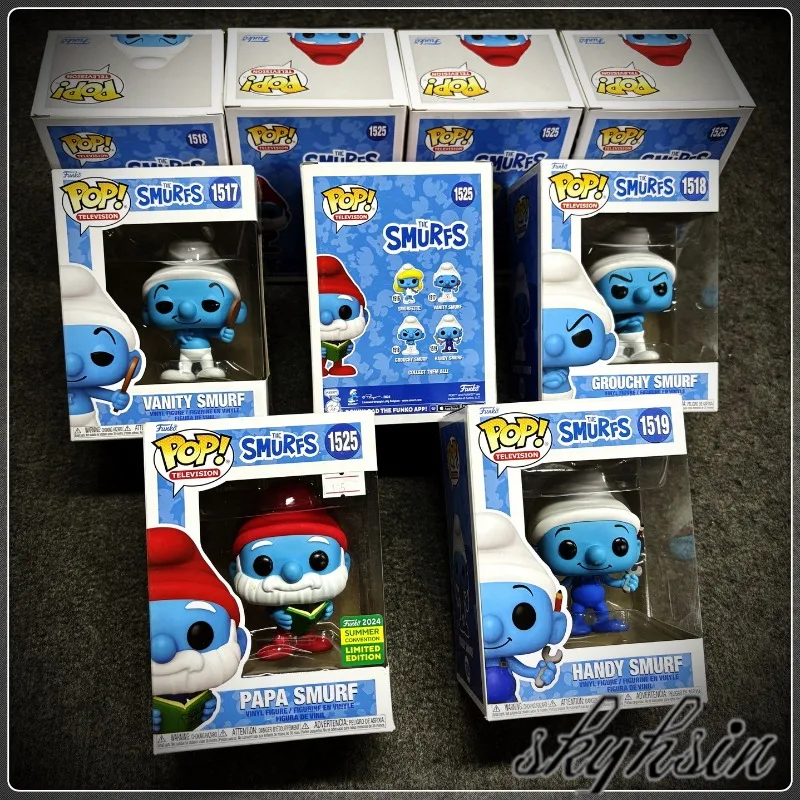 Фото Оригинальная фигурка Funko Pop «Смурфики»: Смурфетта, Гаргамель. Модная игрушка, украшение для комнаты, подарок для мальчика. №1