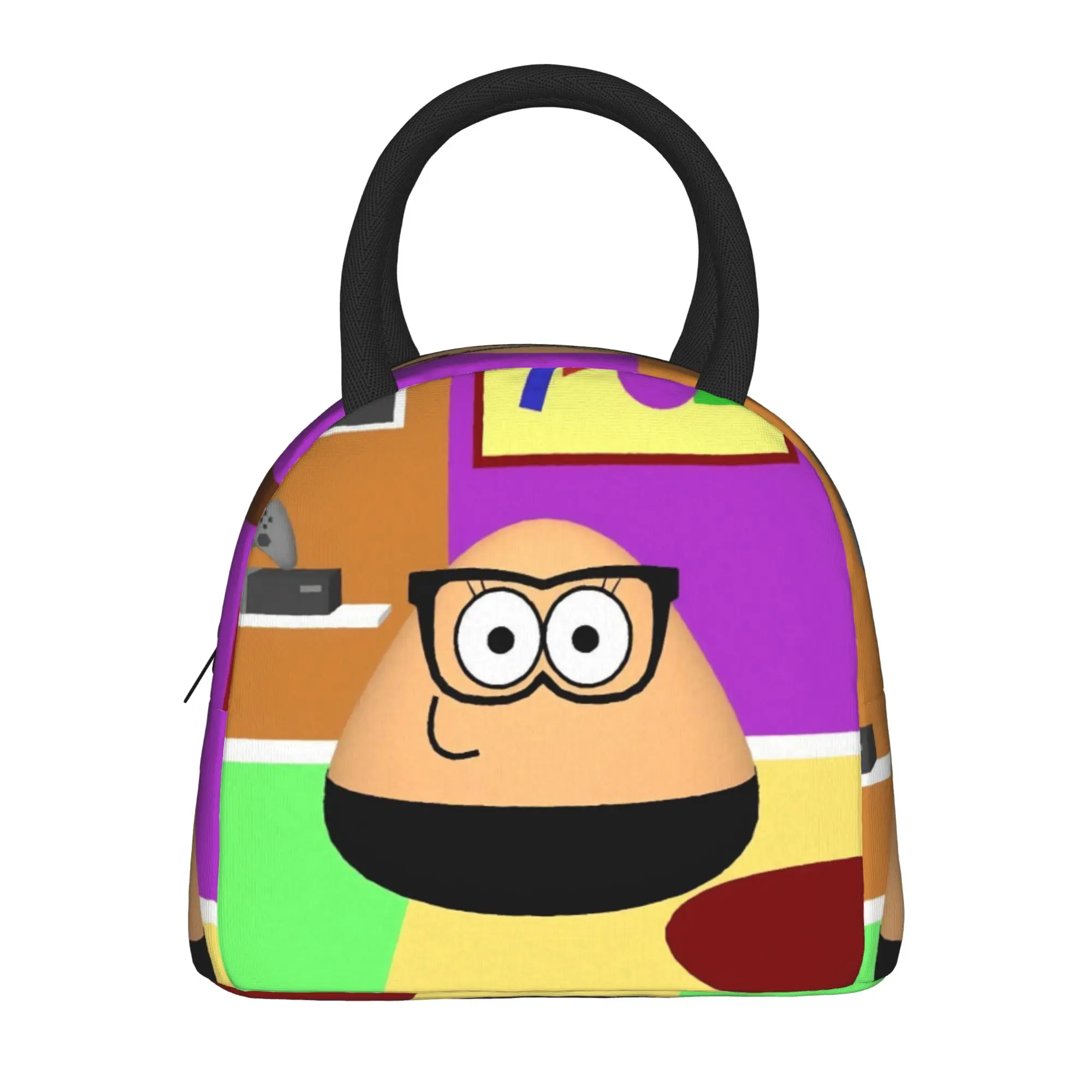 Фото Термоизолированная сумка для обеда My Pet Alien Pou для школы, портативный контейнер для еды, термосумка для мужчин и женщин. №2