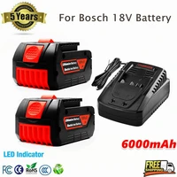 18v battery 6 0ah for bosch electric drill 18v rechargeable li ion battery bat609 bat609g bat618 bat618g bat614 3a charger