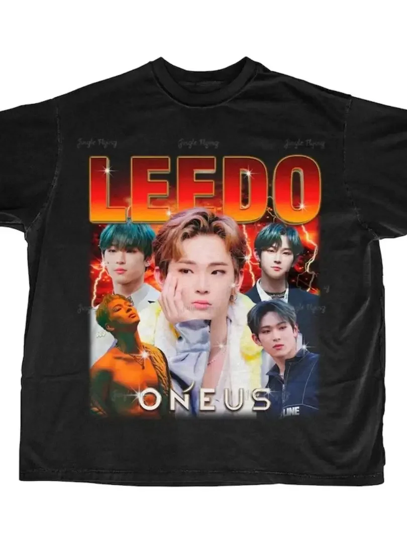 Oneus Leedo Ретро 90-х годов Bootleg Shirt Kpop Футболка Рубашка Подарок для нее или него