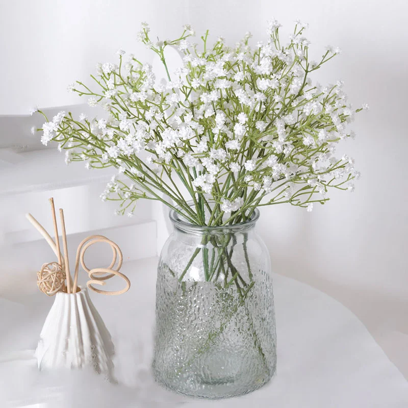 

1pcs Babys Breath Artificial Flowers White Real Touch Fake Plastic Gypsophila Flower for Wedding Decor DIY Home Party Decoration