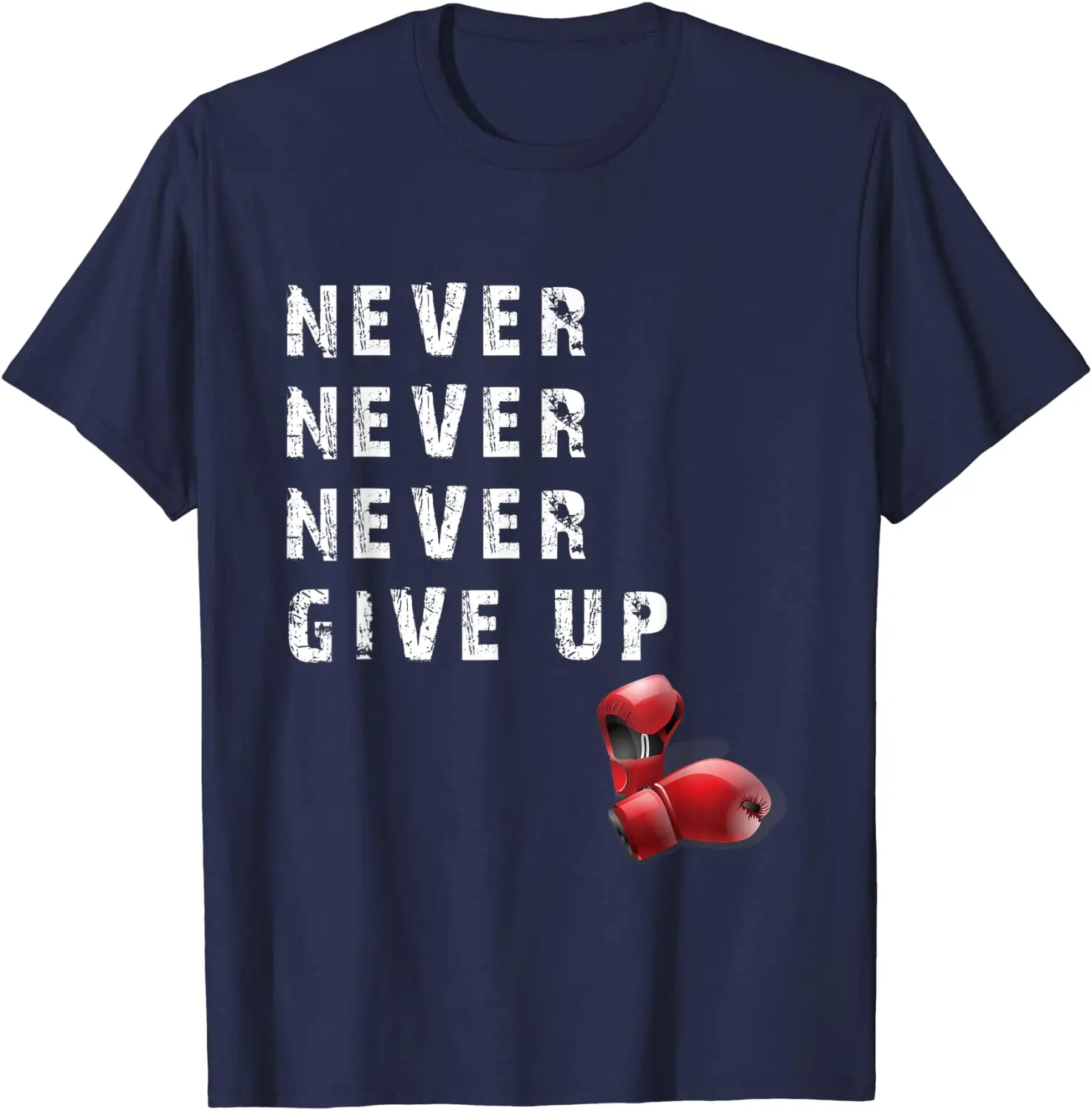 

Boxing Gloves Never Give Up Men‘s Summer Cotton O-neck T Shirts