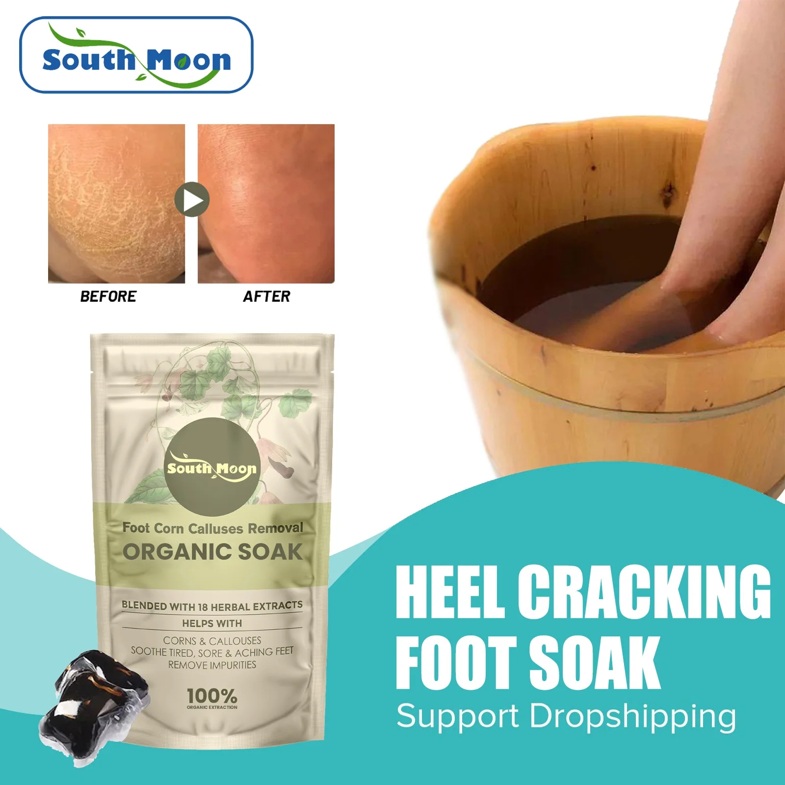 

Anti-Fungal Peeling Foot Soak Detoxification Stress Relaxing Dead Skin Removal Calluses Dehumidification Exfoliating Foot Bath