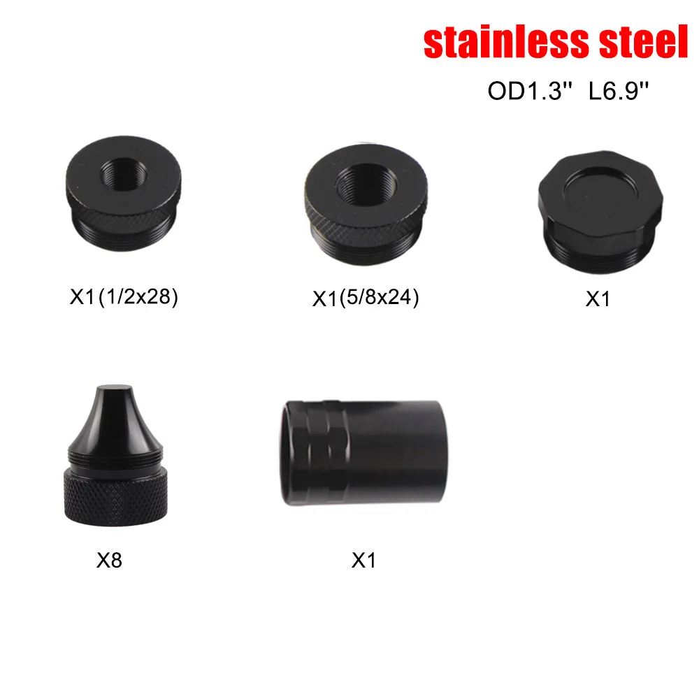 

OD1.3'' L6.9'' 1/2-28 stainless steel Modular Solvent Trap 1-3/16x24 TPI Screw nuts Kits 1/2x28 5/8x24 jig booster