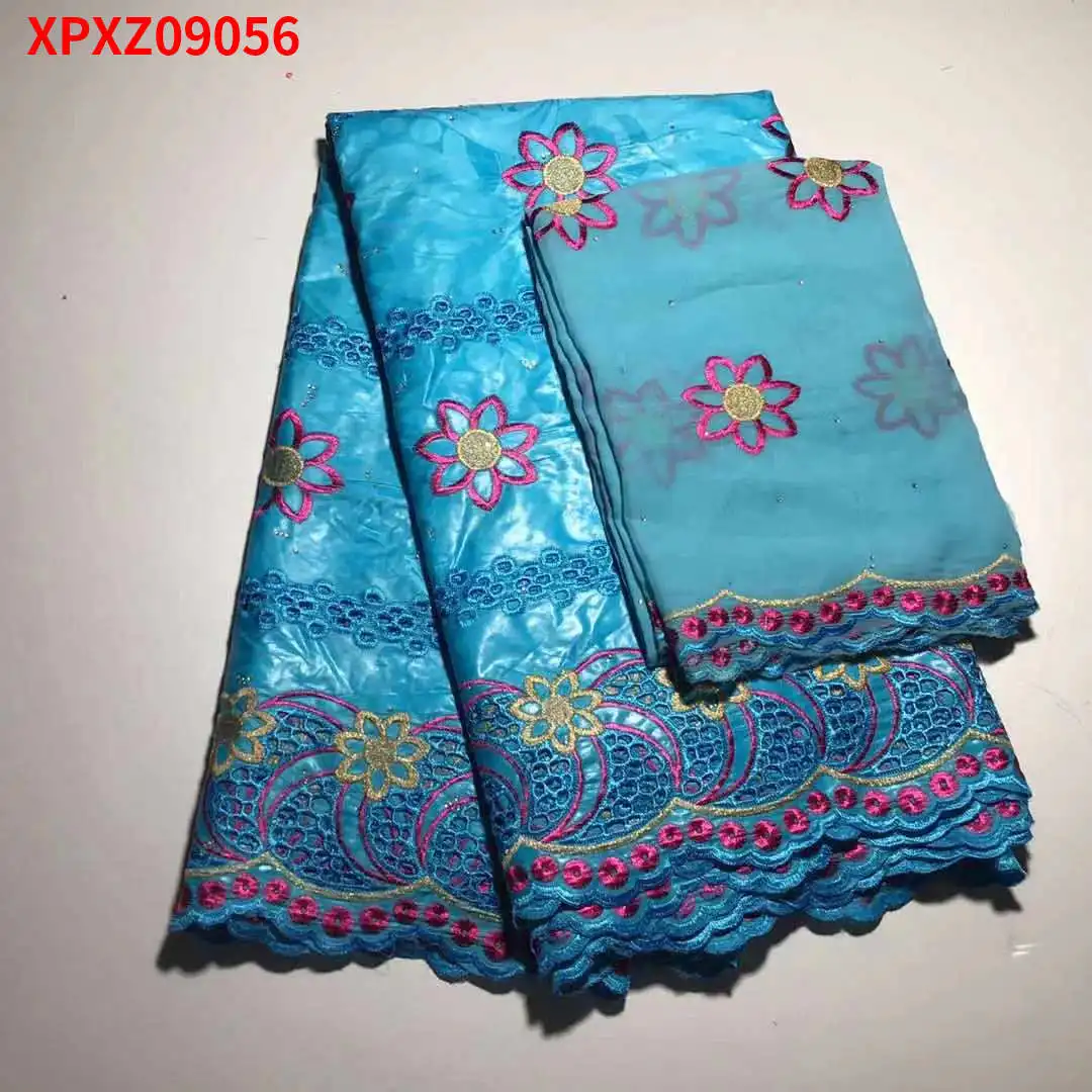 

Elegant African Ankara Lace Cloth Textiles Low Price Nigerian ​​Bazin ​Brocade fabric 5+2 Yards/Lot XPXZ09056