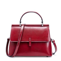 2022 vintage genuine leather womens shoulder bag new fashion trend handbag messenger oil wax cowhide crossbody ladies bag