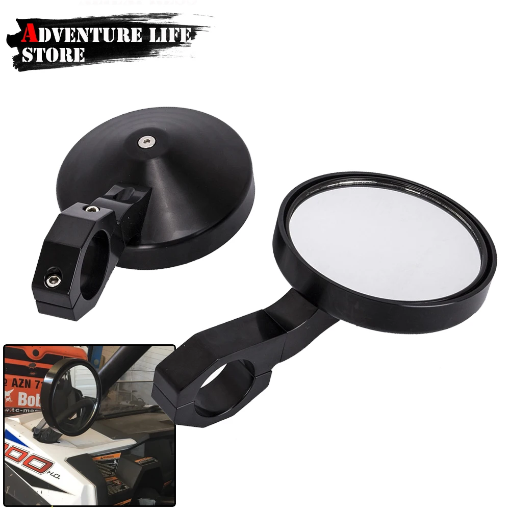 

For Polaris RZR Ranger XP4 1000 Rearview Mirror UTV ATV Wide View Round Clamp Side Mirrors Adjustable Rotatable 1.75" Heavy Duty