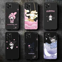 hello kitty kuromi phone case for funda iphone 11 13 12 pro max mini x xr xs max se 2020 6 6s 7 8 plus coque etui celular