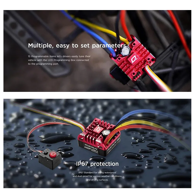 Hobbywing QuicRun ESC 1:10 1/8 Обновление 1080 G2 Гусеничная щетка Матовый WP 80A Электронный