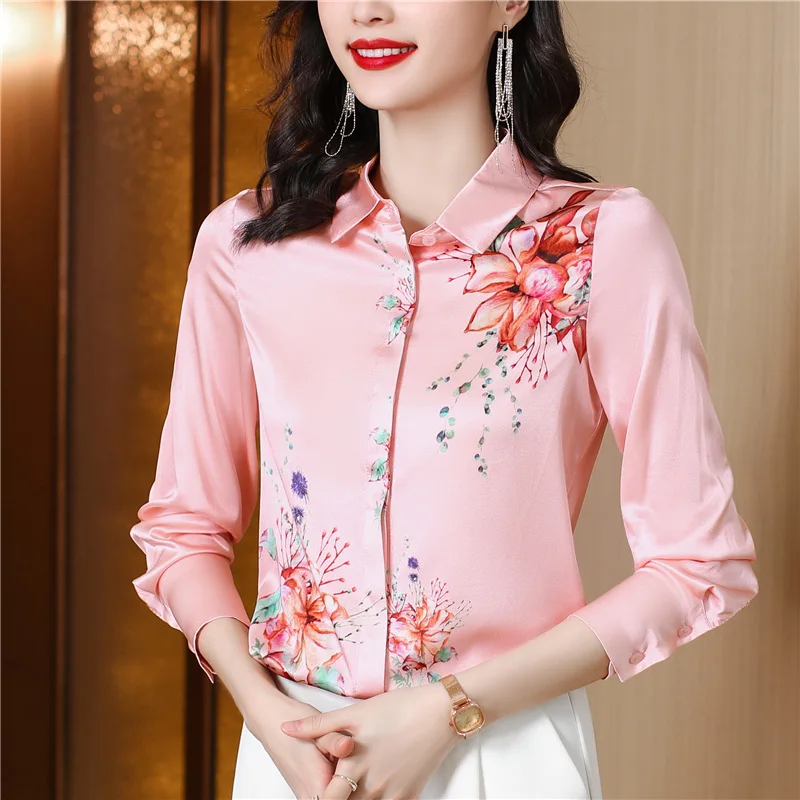 

Высококачественная Женская одежда с длинным рукавом и воротником-поло, новинка 2022, дизайнерская рубашка, осенняя корейская мода, офисные же...