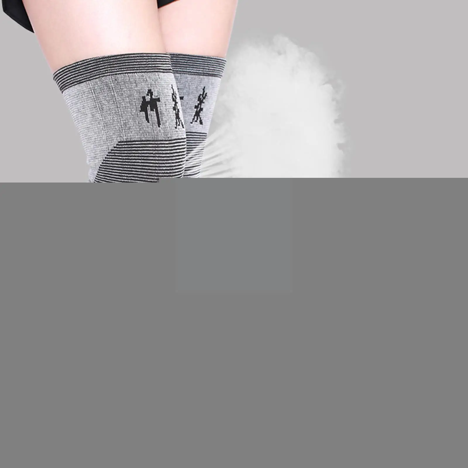 

1pair Thigh Knee Brace Support Knee Pads Sleeve Bamboo Pain Knee Arthritis Kneepads Relief Comfortable Charcoal Protector N9I4