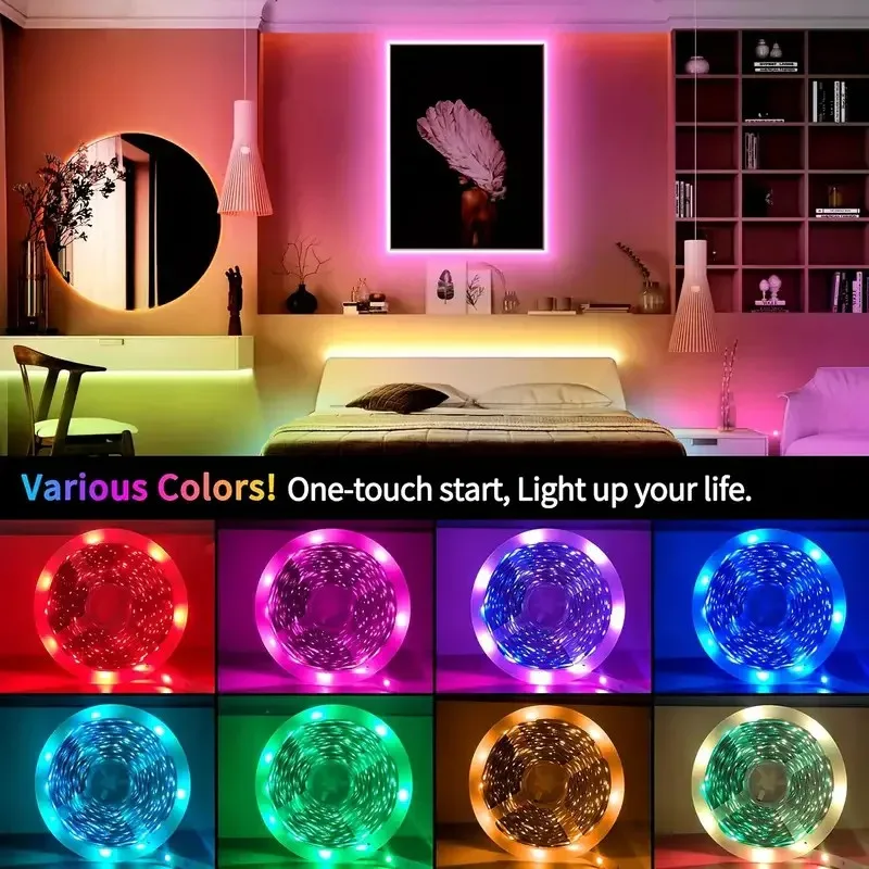 USB LED Strip Lights RGB 5050 Led Light Bluetooth App Control Flexible Lamp Ribbon For Room Decor TV BackLight Diode Tape