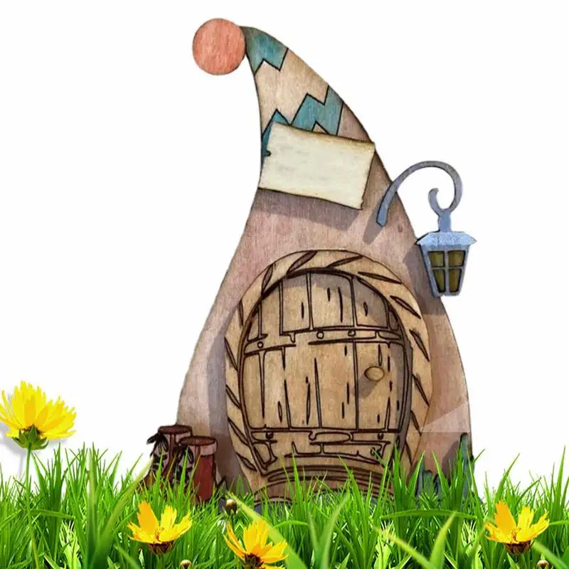 Fairy Door Wood Craft Wood Easter Fairy Yard Art Yard Art Sculpture Decoration For Kids Room Wall And Trees Outdoor Miniature