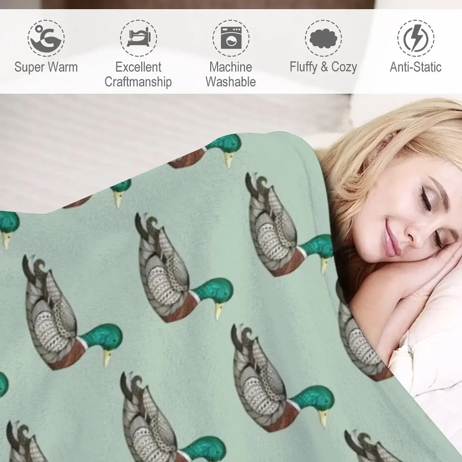 Одеяло Крялард Утка Фланелевые тяжелые одеяла