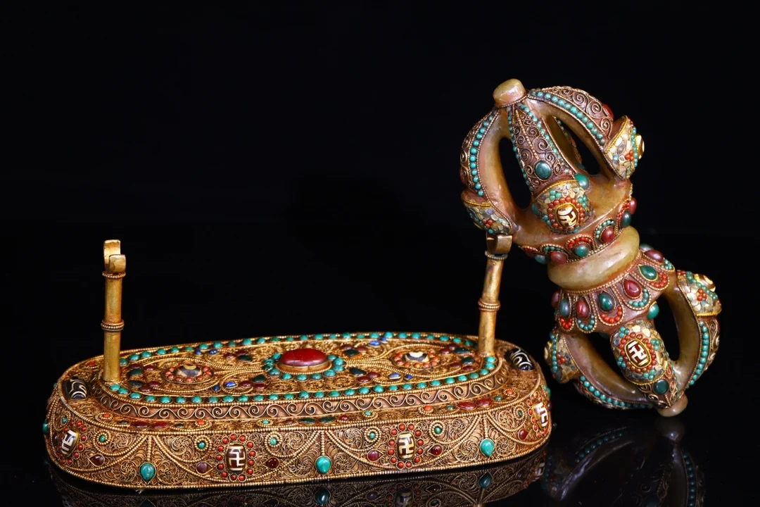 11-дюймовая коллекция тибетского храма старая натуральная хрустальная мозаика