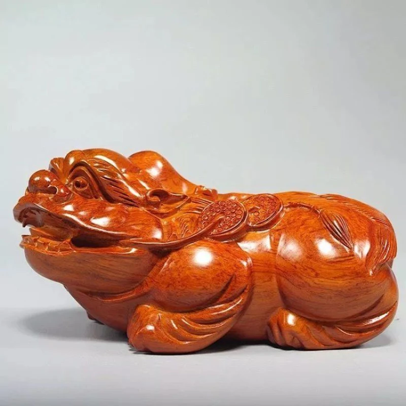 

Деревянная скульптура PI Xiu, резное украшение для дома, декор для гостиной, офиса, книжная полка, крыльцо, красное дерево, ремесло, подарки